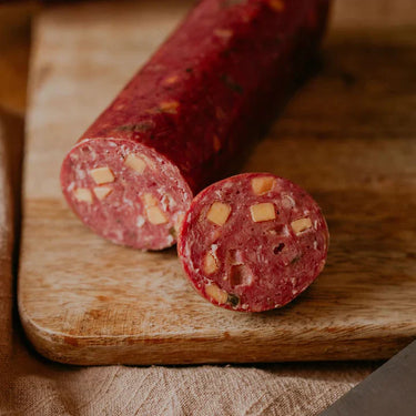 Jalapeno Peppercheese Summer Sausage | All Natural Bison Meat | High Protein Snack | No MSG | Ready To Eat | Charcuterie | 7-8 oz. Roll | Pack of 6 | Shipping Included